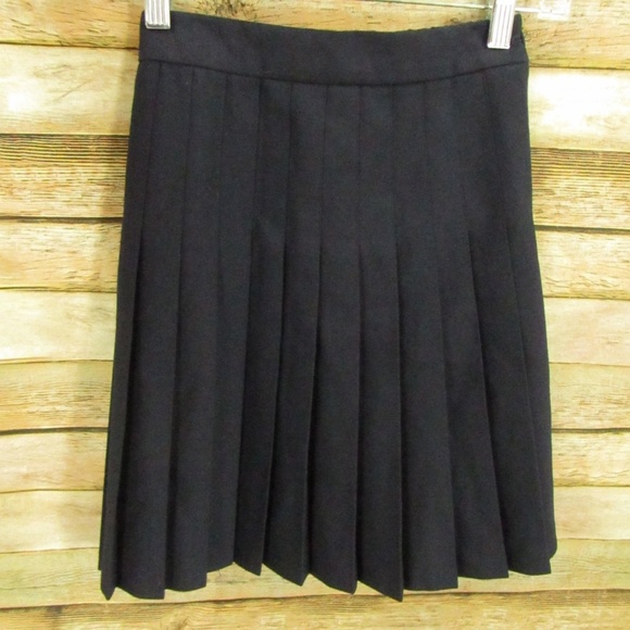 Florence Eiseman Navy Blue Pleated Polyester/Wool Girl's Skirt 8 - Picture 1 of 13